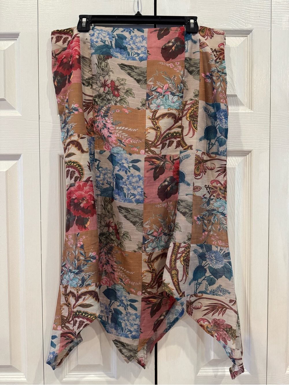 More To Come Multicolor Patchwork Floral Lara Midi Skirt